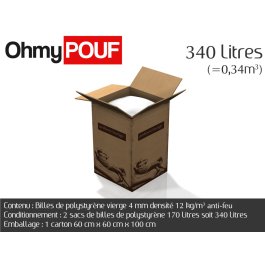 Recharge billes de polystyrène pour poufs géants : 340 Litres par Poly